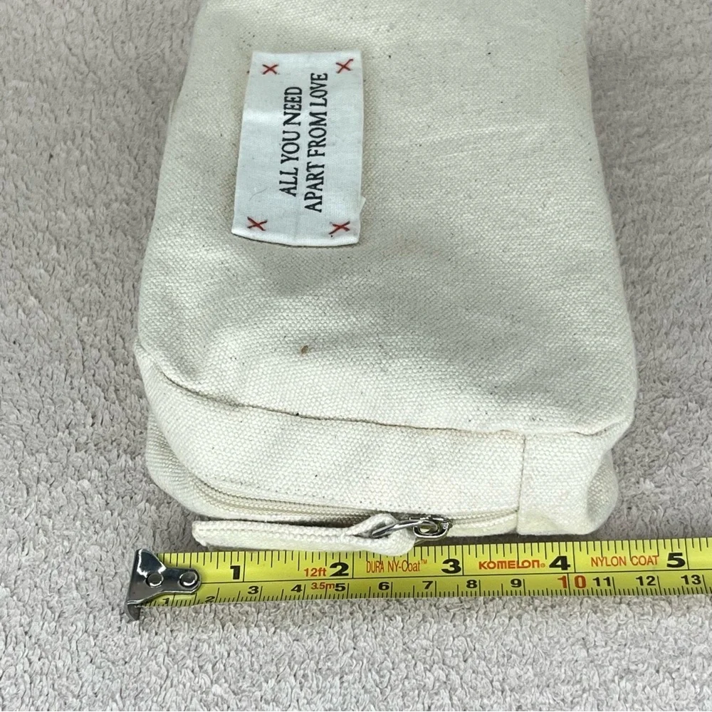 Davines Cotton Cosmetic Dopp Kit Makeup Bag-Ivory-All You Need Apart From Love - Picture 12 of 12